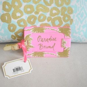 Lilly Pulitzer Metallic Palms Luggage Tag NWT